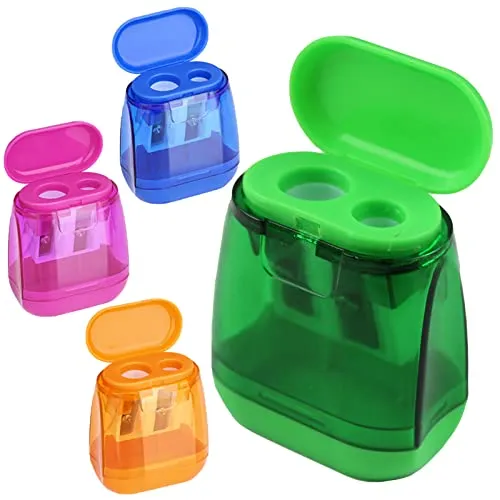 Stücke Anspitzer, Bleistiftspitzer, Dose, Sharpener mit Behälter, für Dicke und Dünne Stifte, 4 Farben 4