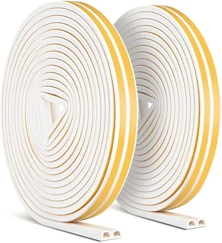 20M Dichtungsband für Türen, Türdichtung Selbstklebendes Fensterdichtung Türen Fenster Anti-Kollision Gummi Schaum Siegel Streifen Schalldämmung Dichtungsband Selbstklebendes (D-Weiß)