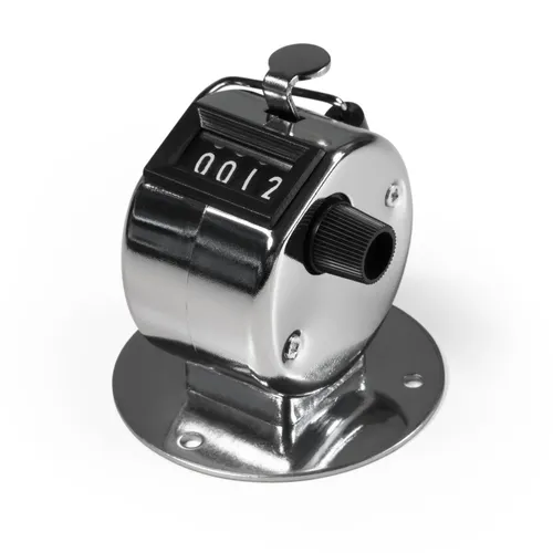 Mechanischer Handzähler, Metallgehäuse mit Montagefuß, 0-9999