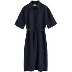Gant Hemdblusenkleid Leinenkleid blau S (36)