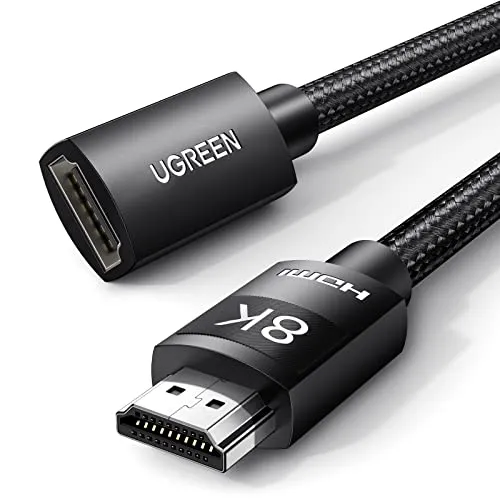 UGREEN HDMI 2.1 Verlängerungskabel 10K 8K 60Hz 4K 120Hz 144Hz HDMI Verlängerung Stecker auf Buchse mit Ethernet 48Gbps UHD eARC Dynamic HDR 10+ HDCP 2.3 kompatibel mit TV Stick, HDTV, PS5/PS4(2M)
