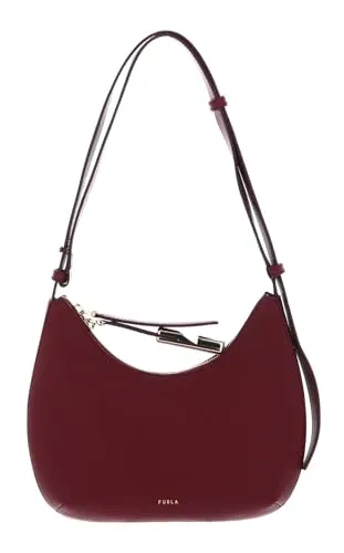 FURLA Goccia Damen Schultertasche aus Leder in Bordeaux - Damen-Schultertaschen mit geräumigem Hauptfach, eleganten Details und verstellbarem Henkel für optimalen Tragekomfort. Maße: 24 x 15 x 6 cm.
