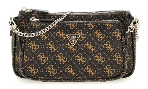 Guess Noelle Q Logo Schultertasche dunkelbraun - Umhängetaschen aus hochwertigem Lederimitat, stilvoll und perfekt für den Alltag.