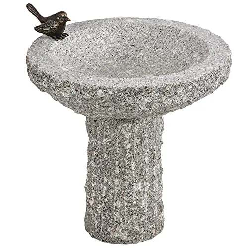 Produktbild Dehner Granit-Vogeltränke, Ø35/H40 cm, Hellgrau