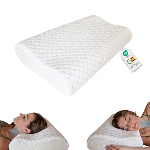 MOMMY CONFORT Orthopädisches Kissen - Nackenstützkissen -Oeko-TEX Zertifiert - Kopfkissen Nackenschmerzen- Memory Foam Kissen - Ergonomisches Kopfkissen-Superweiches waschbares Gewebe+Innenbezug
