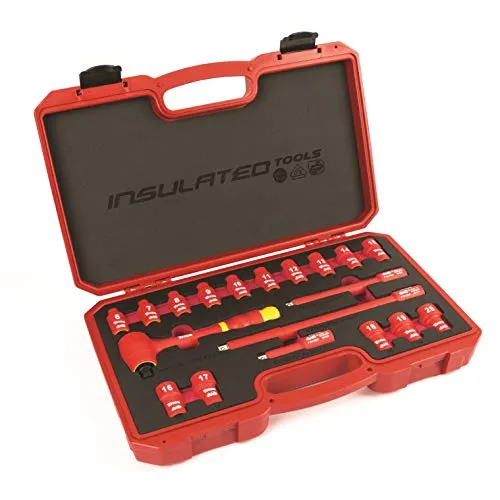 Titan 68100 19-teiliges 3/8-Zoll-Antrieb VDE Isolierter Steckschlüsselsatz