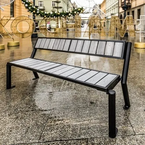REKORD Gartenbank 175 x 59 x 76 cm – Robuste Outdoor-Sitzbank mit Rückenlehne
