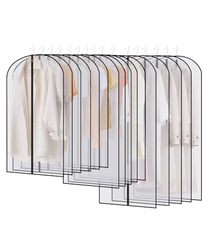 Stück Kleidersack Anzug Lang 60 x 120/100/80cm, Kleidersäcke mit Reißverschluss, Transparent kleiderschutzhülle, Kleidersack Kurz für Anzüge, Mäntel, Kleider, Hemden, Aufbewahrung Kleiderhülle 16