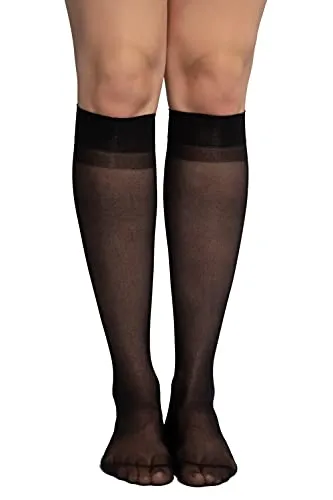 Ulla Popken, Damen, große Größen, Essential-Kniestrümpfe, 3er-Pack