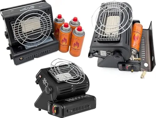 Heizstrahler Gasheizung 1,3KW Gasstrahler keramik Heizgerät Heizung + 4x Gaskartuschen