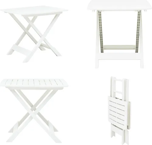 vidaXL Gartentisch Klappbar Weiß 79 x 72 x 70 cm Kunststoff