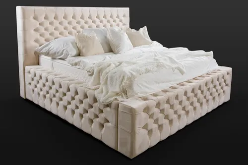 Luxus Bett Chesterfield Samt 140x200 - Elegantes Chesterfield Bett mit Samtbezug, perfekter Komfort für Ihr Schlafzimmer. Maße: 140x200 cm, inklusive Matratze, ideal für stilvolle Einrichtung.