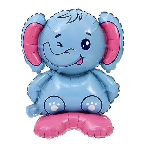 Folienballon Aufsteller 3D, Elefant Design, ca. 43*58 cm - Perfekt für Geburtstagsfeiern, Baby-Duschen, Taufen, Kinderzimmer-Dekoration, Tier-Themenpartys, Foto-Requisiten und pädagogische Aktivitäten