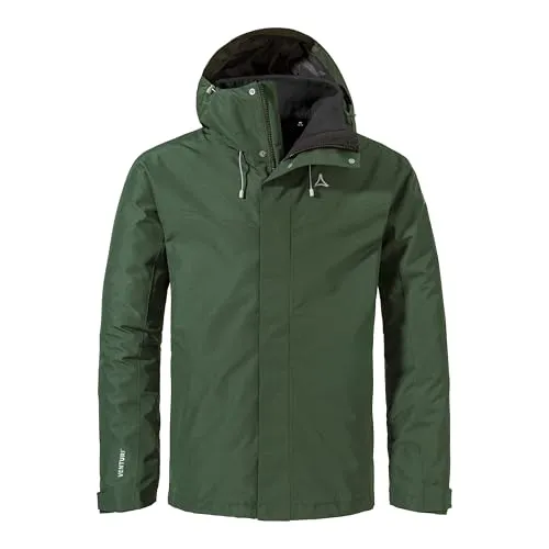Schöffel 3in1 Jacket Style Okere Men dark jade (6965) 48 - Funktionsjacke mit 2-Lagen VENTURI Technologie, 10.000 mm Wassersäule und atmungsaktiv. Ideal für Outdoor-Aktivitäten wie Wandern und Skitouren.