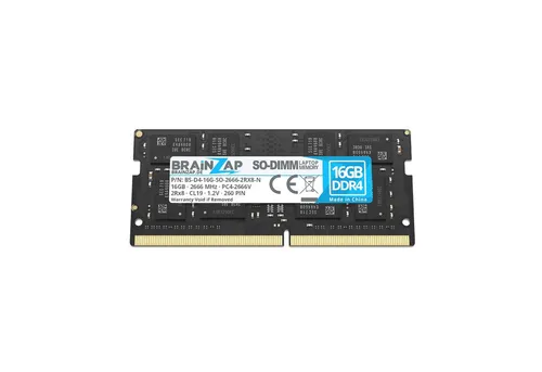 BRAINZAP 16GB RAM PC4-2666V DIMM Laptop-Arbeitsspeicher (2666 MHz, CL19, 2Rx8, Non-ECC, Unbuffered, für Notebooks - Intel und)