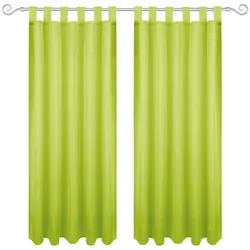 Bestgoodies Dekoschal Ellen Schlaufen Blickdicht 2er Pack - 140x145 cm Grün