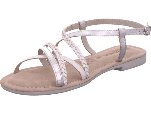 Tamaris Sandalette Damen Flach metallic, EU 40 - Wanderschuhe mit TOUCH-IT Funktion für optimalen Tragekomfort. Die flache Sohle und bequeme Decksohle sorgen für ein angenehmes Laufgefühl, ideal für jeden Anlass.