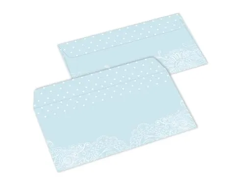 Briefumschläge DIN Lang Designmotiv Ornament Muster Zierde blau pastell Umschlag Kuvert für Brief Geld Gutschein Geschenk Post 20