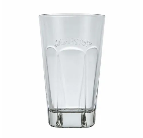 Jameson Whiskyglas Tall, 300 ml - Hochwertiges Jameson Whiskyglas mit markantem Logo und Füllstrichen. Ideal für Whisky und Longdrinks, sorgt für stilvolles Trinken. Maße: 13,5 cm hoch, 8 cm Durchmesser.