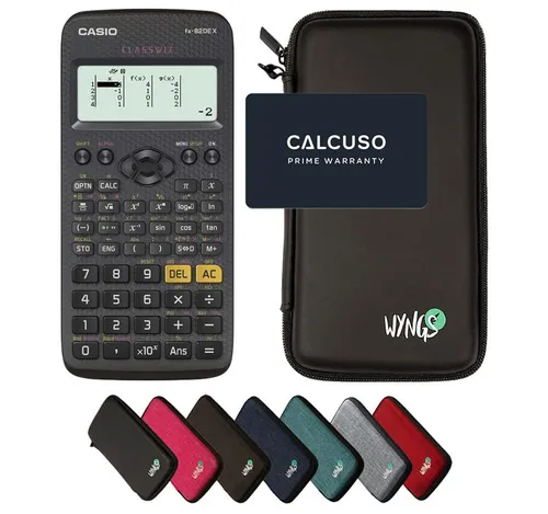 Casio fx-82DE X mit WYNGS Schutztasche von CASIO