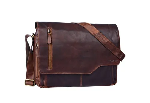 STILORD Ledertasche für Herren cognac - Business Aktentasche mit 15.6 Zoll Laptopfach - Laptop-Schultertasche aus echtem Rindsleder, ideal für Büro und Uni, mit perfekter Organisation und modernem Vintage-Look.