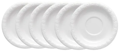 Rosenthal Geschirr-Set Maria Weiss Kaffee-Untertasse 14 cm Set 6 - Geschirr-Set mit 6 eleganten Kaffee-Untertassen (14 cm) aus hochwertigem Porzellan, spülmaschinenfest und ideal für stilvolle Tischkultur.