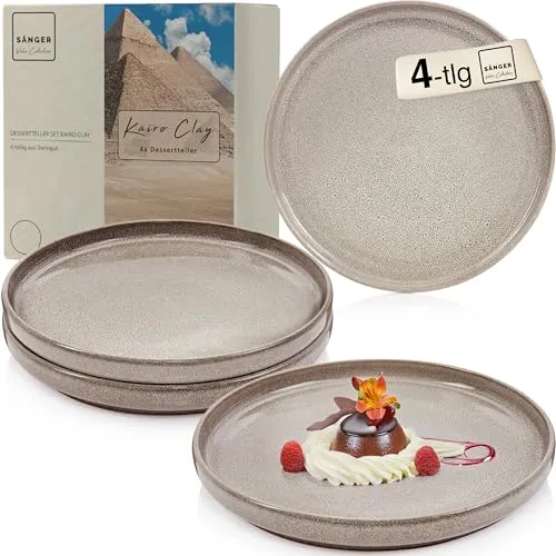 Sänger Kairo Clay Dessertteller 4 teilig in grau von Sänger