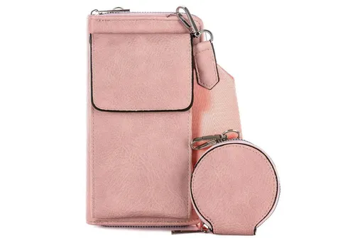 LOREZA Umhängetasche Damen Tasche Umhängetasche 2-Teilig Geldbörse Handytasche Portemonnaie, Geldbörse mit Handyfach - Umhängetasche RFID Schutz