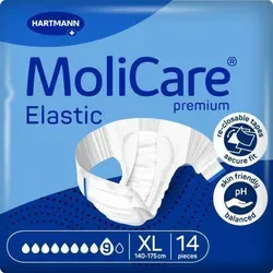 MoliCare Premium Elastic 9 Tropfen XL - Beutel mit 14 Stück - Inkontinenzeinlagen für Männer und Frauen, bieten optimalen Schutz bei schwerer Inkontinenz. Mit 3-lagigem Saugkörper und Nässeindikator für hohen Tragekomfort und schnelle Flüssigkeitsaufnahme.