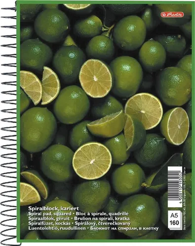 Herlitz Notizblock Spiralblock A5 kariert 160 Blatt