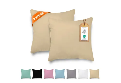 Veluna Home Kissenbezüge 100% Baumwolle(2er-Set) Renforcé Kissenbezug mit Reißverschluss, 2 Stk. - Dicht gewebt mit 57 Fäden/cm² - Kopfkissenbezug