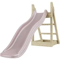 OutdoorToys Rutsche - Gartenrutsche aus Holz in Rosa, ideal für Kinder ab 3 Jahren, fördert die motorischen Fähigkeiten und sorgt für viel Spaß im Freien.