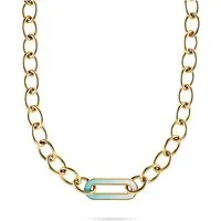 GMK Collection Kette 88993926 - Elegante Edelstahl-Emaille-Kette - Ketten für Damen, stilvolle gelbgoldene Kette aus robustem Edelstahl mit edler Emaille-Beschichtung, perfekt für jeden Anlass.