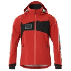 MASCOT Hard Shell Jacke ACCELERATE - Verkehrsrot/Schwarz, Größe 2XL - Arbeits- & Schutzkleidung | Wind- und wasserdicht, leichtes Ripstop-Material mit abnehmbarer Kapuze für optimalen Schutz und Komfort bei jedem Wetter.