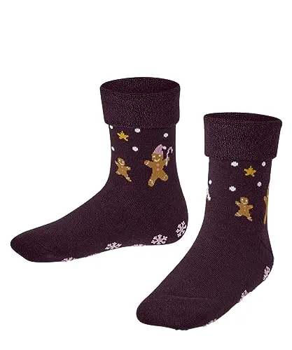 FALKE Unisex Kinder Stoppersocken Gingerbread Boot K Hp Baumwolle Wolle rutschhemmende Noppen 1 Paar, Rot Merlot 8005, 23/26 EU
