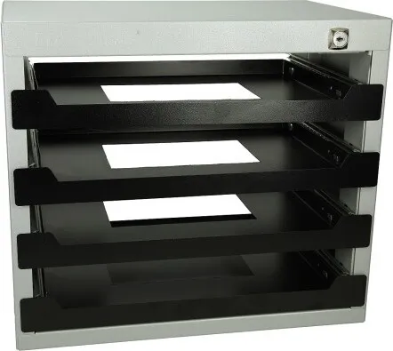 Dresselhaus 8560 Sortimente-Schrank, 4-fach unbestückt - Sets mit Schrauben & Muttern, ideal zur individuellen Organisation und Aufbewahrung von Kleinteilen in Werkstatt oder Zuhause.