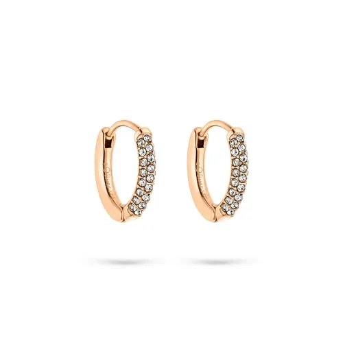 s.Oliver Ohrring - Elegante Creolen aus poliertem Edelstahl in Roségold - Hochwertige s.Oliver Creolen aus poliertem Edelstahl, 14 mm groß und mit Klappschließe. Perfekt für jeden Anlass und in einem stilvollen, wiederverwendbaren Baumwoll-Säckchen verpackt. Ideal als Geschenk!