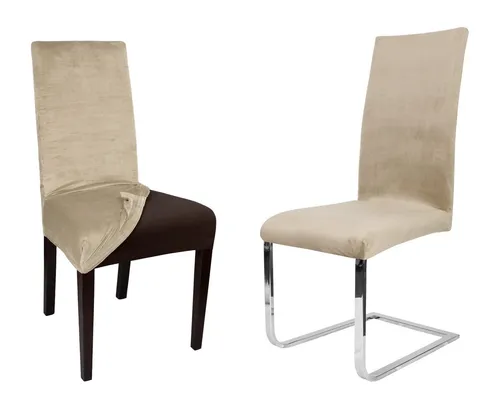 Beautex Stuhlhusse Lea Stuhlhussen, Samt Mikrofaser Stuhlbezug, elastische Stretch Husse