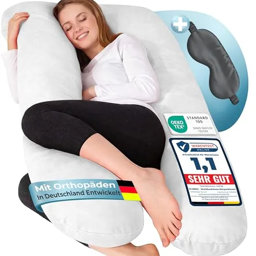 Produktbild ELONEO Seitenschläferkissen XXL mit waschbarem Bezug