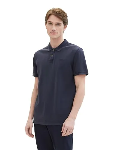 TOM TAILOR Herren Basic Piqué Poloshirt - Sky Captain Blue, XXXL - Poloshirt für Herren aus leicht strukturiertem Piqué-Stoff, ideal für Frühling und Sommer, mit kleiner Logo-Stickerei und Regular Fit.