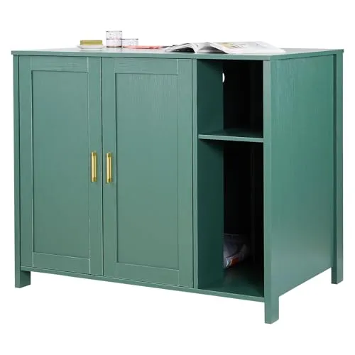 VEVOR Katzenschrank mit Steckdose, 1050x680x885 mm - Katzentoilettenmöbel mit geschlossenem Design zur Geruchskontrolle, stabiler Konstruktion und praktischer integrierter Steckdose für automatische Toiletten. Ideal für ein sauberes und stilvolles Zuhause.