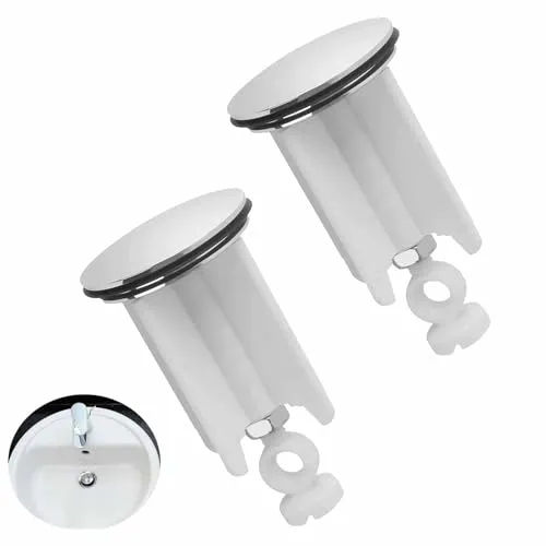 Stück Abflussstopfen, Universal Höhenverstellbar Premium Waschbeckenstöpsel 40mm Ersatz Stöpsel Stopfen Stöpsel Waschbecken für Waschbecken, Küche, Bad, Spüle 2