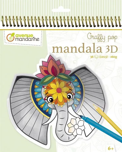CLAIREFONTAINE Malvorlage Clairefontaine Graffy Pop Mandala3D, Savannentiere