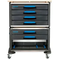 Gedore Werkzeug-Mobil WorkMo B3 - Modularer Werkstattwagen, leicht und stabil aus Alu-Kunststoffmix, ideal für den flexiblen Einsatz an wechselnden Arbeitsstätten.
