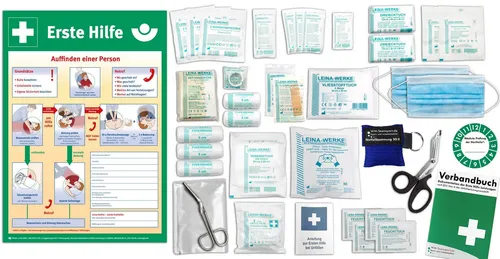 WM-Teamsport Erste-Hilfe-Set Füllung DIN 13157 PLUS 1 mit Beatmungshilfe + Aushang