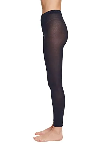 ESPRIT Damen Leggings Cotton W Le Baumwolle einfarbig 1 Stück, Blau Marine 6120, 42-44