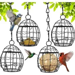 4er Set Metall Vogelfutterspender für Wildvögel - Näpfe & Futterautomaten - Hochwertige, rostbeständige Futterspender aus Metall, ideal für die ganzjährige Fütterung von Wildvögeln, leicht zu befüllen und stilvoll im Design.