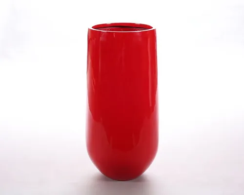 Elegant Einrichten Pflanzkübel Fiberglas rund konisch D55xH110cm hochglanz rot - Robuster Pflanzkübel aus Fiberglas, ideal für Innen- und Außenbereiche. Handgefertigt, UV-beständig und wasserdicht, mit modernem Design für stilvolle Bepflanzung.