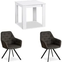 Homestyle4u 2376 Essgruppe mit 2 Stühlen