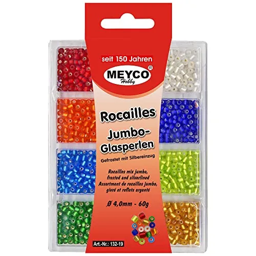 Rocailles-Sortiment 4 mm Silbereinzug matt